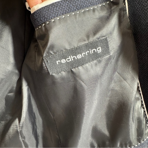 Red Herring Blue Wool Blend Long Coat EU 46 UK 36 Chest Tailored Classic - Picture 7 of 16